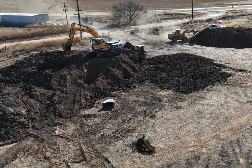Excavation and earthwork underway on a Bermea Construction site